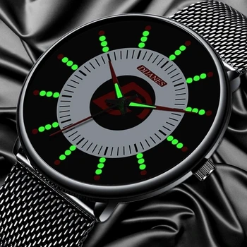 Minimalistinė Mados Juoda Klasikiniai vyriški Laikrodžiai, Prabangūs, Verslo Atsitiktinis Vyrų Kvarco Žiūrėti Tinklelio Diržo Šviesos Laikrodis Reloj Hombre