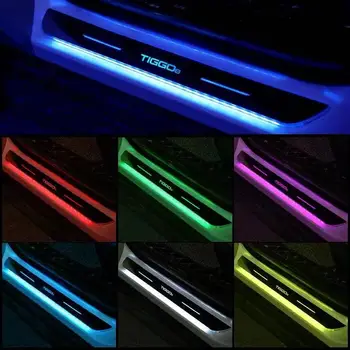 Automobilinis USB Power LED Sveiki Pedalo Lengvųjų automobilių Išvengti įbrėžimų Pedalo Palangės Kelias lempa CHERY TIGGO 8 PLUS automobilių apdailos šviesos