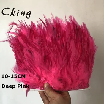 Cking 5-10Meter / daug giliai rožinės spalvos Dažyti gaidys balno plunksnų planko 10-15cm 4-6inches 
