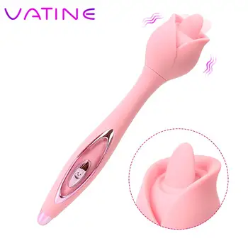 VATINE 12 Režimų G Spot Klitorio Vibratorius Clit Tickler Dildo Kalba Lyžis Vibracija, Makšties Masažas Sekso Žaislai Moterims