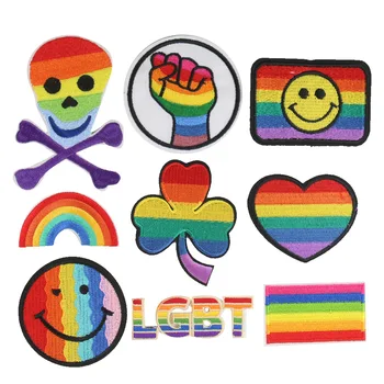 Thermo Siuvinėjimo Pleistrai Geležies LGBT Paramos Emblemos Vaivorykštės Vėliava Homoseksualios Meilės Drabužių Gėjų Lipdukai Lesbiečių Appliques