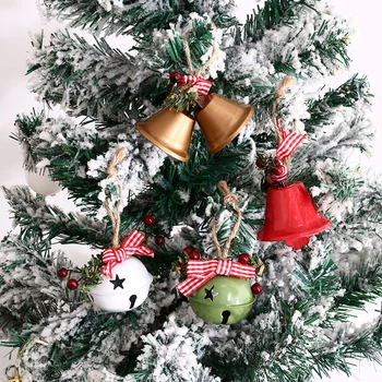 1pcs Kalėdų Metalo Jingle Bell Su Bowknot Kanapių Virvė Pakabukas Kalėdų Eglutės Ornamentu Dekoravimui Namų Dekoro Priedai