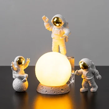 1Pc Astronautas Dekoro Veiksmų Skaičiai ir Mėnulis Namų Dekoro Dervos Astronautas Statula Kambarį 