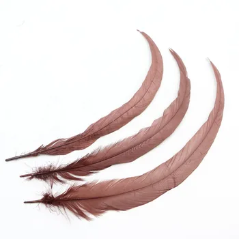 14-16inch(35-40cm) gaidžio uodegos plunksnų 10vnt 100vnt pobūdžio vištienos plunksnos rudos dažytos plunksnos plunksnos amatų
