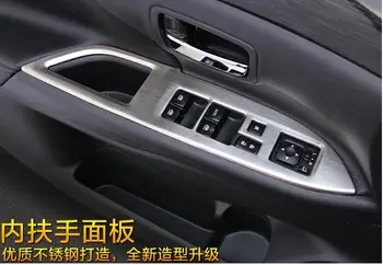 2016 m. Mitsubishi Outlander ABS Chromo arba dažymo durų lango liftor jungiklio rankenėlę skydelio apdaila 4pcs/set