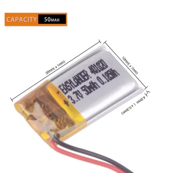 401020 3.7 V 50mAh Polimero Li-ion Baterija Žaidėjas pelės diktofono garsiakalbis mp3 mp4 bluetooth 