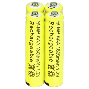 4x 1.2 V AAA Ni-MH 1800mAh 3A Geltonos spalvos daugkartinio Įkrovimo Baterija Ląstelių MP3 RC Žaislai