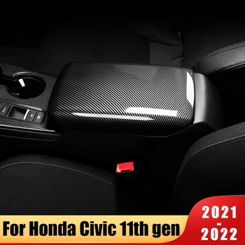 Automobilio Stilius ABS Anglies Konsolė Porankiu Dėžutės Apsaugos Dangtelio Apdaila Honda Civic 11 gen 2021 2022 2023 Priedai