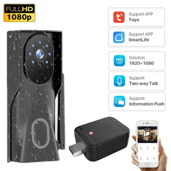 Tuya Smart Video Doorbell WiFi 1080P Vaizdo Domofonas Durų Bell IP Kamera, Dviejų krypčių Garso Veikia Su Alexa Echo Rodo 