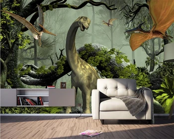 Beibehang Užsakymą Tapetai Gyvenimo Kambario, Miegamasis 3D Juros Periodo Dinozaurų Freska Namų Dekoro TV, Sofa Fone 3d tapetai