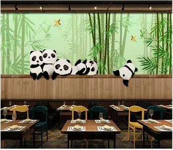 Custom foto tapetai, 3d sienų tapetai sienos 3 d Rankomis dažyti panda bambuko miškų dekoratyvinis dažymas fono sienos
