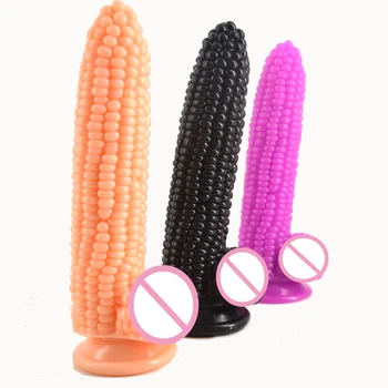 FAAK Didelis dildo siurbtukas netikras penis kukurūzų penis sekso žaislai moterims dalelių paviršiaus makšties skatinti karoliukai analinis dildo sekso parduotuvė