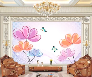 Profesinės užsakymą tapetai romantiškas gėlių kambarį, TV foną, sienų tapyba Europos namų dekoravimo nuotraukas