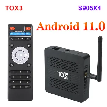 Naujas TOX3 S905X4 Android 11.0 TV Box 4GB 32GB Set top Box, 2.4 G 5G WiFi BT4.1 1000M 4K TVBOX VS X96 Max X4 PRO Karšto Pardavimo