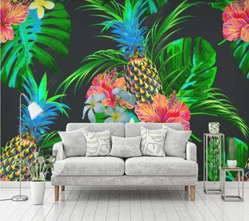 Papel de parede Vaisių, žaliosios augalų, gėlių ir paukščių 3d tapetai, freskos,svetainė, tv wall miegamojo sienos dokumentų namų dekoro