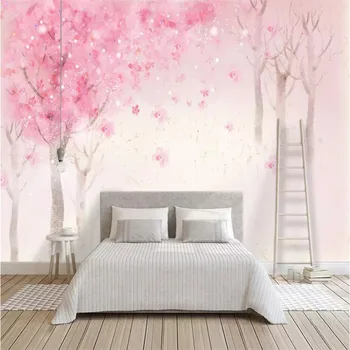 Rankomis dažyti Šiaurės romantiška cherry blossom sienos profesinės gamybos tapetai, freskos užsakymą plakato nuotrauką sienos