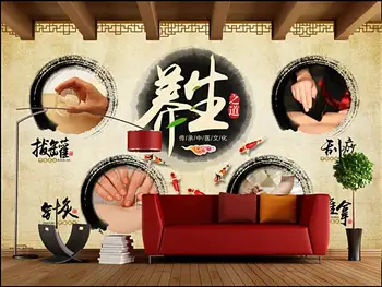 Custom freskos 3d foto tapetai, Tradicinės Kinų Medicinos, Kultūros, Sveikatos Centras, namų dekoro tapetų sienos, 3 d ritininis