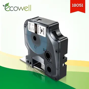 Ecowell 1pcs Suderinama Dymo Pramonės Šilumos Susitraukiančių Vamzdelių 18051 6mm Balck ant Balto pakeisti už Dymo Rhino 6000 4200 spausdintuvą
