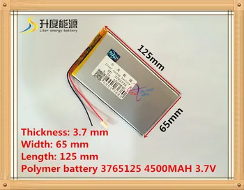 3.7 V 4500mAH 3765125 PLIB polimeras ličio jonų baterija Li-ion baterijos tablet pc GPSe-knyga HKpost