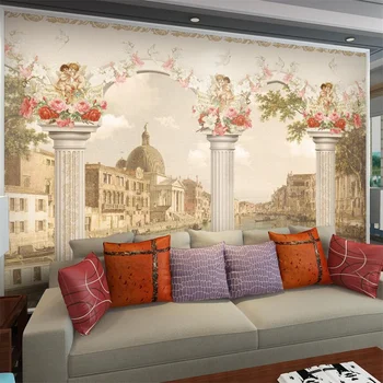 Europos Romos skiltyje aliejaus tapybai užsakymą tapetai 3d gyvenamasis kambarys sofos fono sienos viešbučių dekoravimas, tapyba tėtis peint