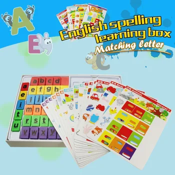 Vaikams Švietimo Žaislas Mokytis Anglų Kalbos Žodis Kortelės Atitinkama Raide Anglų Kalbos Rašybos Mokymosi Box Modelio Žodis Kortelės, Dėlionės Žaislas