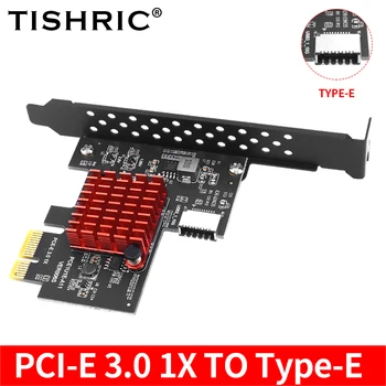 TISHRIC Aliuminio Lydinio PCIE 1X USB Tipo-E Išplėtimo Korta Suderinama PCIE 3.0 1X-16X Kortelės Lizdas Sąsajos Plokštė