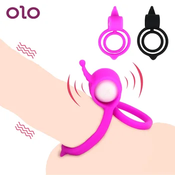 OLO Penis Extender Enlargement Vibratorius Penio Žiedai Sekso žaisliukai Vyrams Atidėti Ejakuliacija Triušis Gaidys Žiedai Stimuliuoti Klitorį