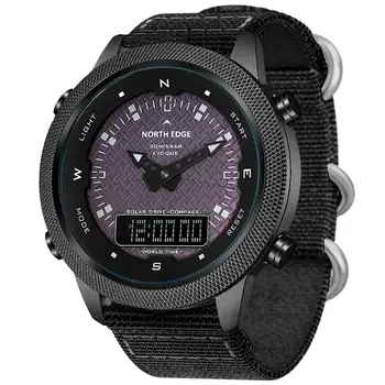 Smartwatch Vyrų Skaitmeninis Saulės Žiūrėti Mens Lauko Sporto Laikrodžiai Full Metal Vandeniui 50M Kompasas Atgalinės atskaitos Laikmatis Smart Žiūrėti