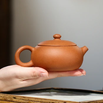 butas xishi puodą pažymėtas tiesa, yixing zisha originalus rūdos duan molio arbatos puodą didelė burna 9 infuser skylių rankų darbo amatų 200ml naujas Kinija