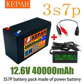 Powerbattery18650 12V3s7p ličio baterija+12.6V3A įkroviklis, įmontuota 40ah aukštos srovės (BMS), naudojama purškimo įranga, ir tt