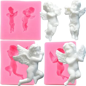 3D Angelas Silikono Formų Kūdikio Gimtadienio Minkštas Tortas Dekoravimo Priemonės 