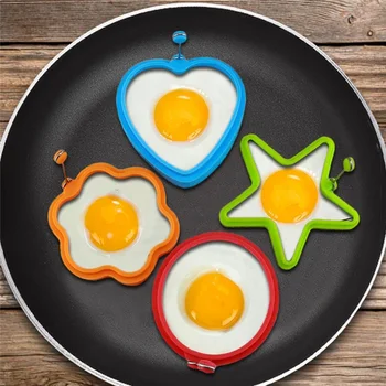 1 Vnt Silikono Keptas Kiaušinis Blynas Žiedas Omletas Keptas Kiaušinis Širdies Shaper Kiaušiniai, Pelėsių, maisto ruošimui Pusryčiai Keptuvėje, Orkaitėje Virtuvė