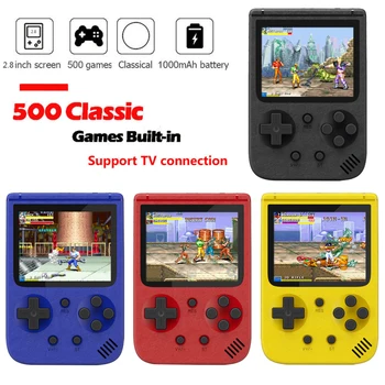 Nauja 500: 1 Vaizdo Žaidimų Konsolės Retro Nešiojamas Mini Nešiojamą Žaidimas 2.8 Colių Spalvotas LCD Vaikai Spalva Žaidėjas Built-in 500 Žaidimai
