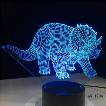 Triceratopsas Anchiceratops Dinozaurų USB Naktį Šviesos Daugiaspalvis Lava LED Apšvietimas Luminaria Lentelė, Vaikams, Dovanų, Dekoratyvinių AW-1704