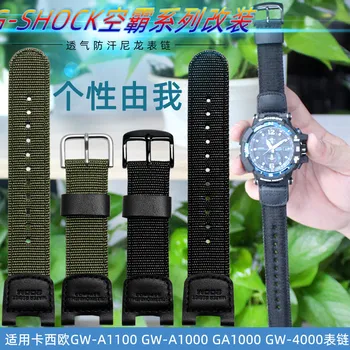 Už Casio Žiūrėti Dirželis G-SHOCK GW-A1100 1000 GW-4000 GA-1000 Pakeitimo Nailono Watchband 24mm