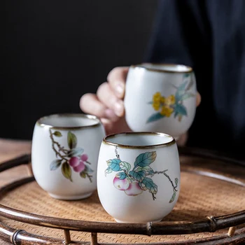 Kinijos Antikvariniai Ru krosnies Kung Fu Puer Arbatos Puodelio keramikos, porceliano vieno puodelio Teaware