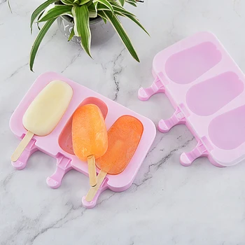 Silikono Ledo Pop Formų Naminiai Ledai Pelėsių Popsicle Pelėsių su 50 Medinės Lazdos 