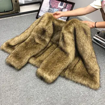 Žiemos Naujas Dirbtiniais Fox Fur Dirbtiniais Kailiais Striukė Vyrų Storas Šiltas Kratinys Outwear Vyrų Meškėnas Odos Mados Paltas