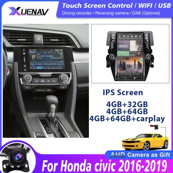 Automobiliu GPS navi Grotuvas su carplayFor Honda civic 2016 2017 2018 2019 autoradio dvd grotuvas, honda automobilių Multimedijos radijo grotuvas