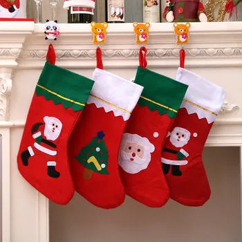 Kalėdų Kojinės su Kalėdų seneliu, Sniego, Elnių, Lokių, 3D Pliušinis Kalėdų Dekoro Šeimos Atostogoms, Kalėdų Vakarėlį Ornamentu