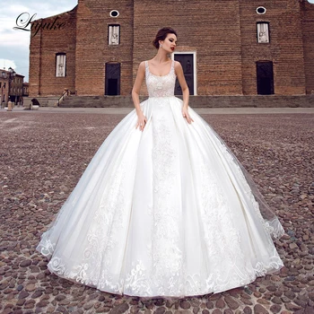 Liyuke Spalvingas Princesė Kamuolys Suknelė Vestuvių Suknelė Su Reljefiniai Sijonas Elegantiškas, Kvadratinės Iškirptės Iš vestido de noiva