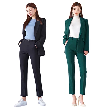 OLIS profesinės kelnės kostiumas moterų pavasarį ir rudenį naujų stiliaus kostiumas + kelnės dviejų dalių atsitiktinis palaidų kostiumas mados temperamentas kostiumas