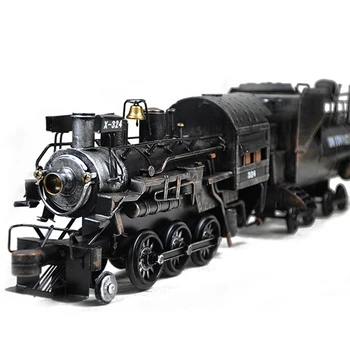 64CM didelės# TOP ATVĖSTI ROKO Senovinių amatų Retro geležies Garo lokomotyvą Traukinys modelis --HOME office BARAS RETRO Dekoro meno statula
