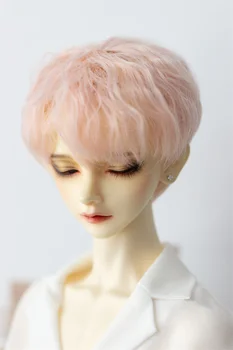 BJD Doll Perukas Tinka 1-3 1-4 dėdė dydis mados tendencija perukas aukštos temperatūros šilko trumpų plaukų skaldytų garbanotas Lėlės Priedai