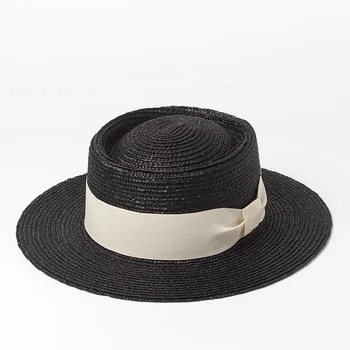 01907-HH7247 vasaros natūralus rankų darbo šiaudų bowknot juostelės laisvalaikio fedoras bžūp VYRAI moterys PANAMOS skrybėlė