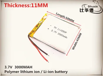 3.7 V 3000mAh 114550 Ličio Polimero Li-Po ličio jonų Baterija ląstelių Mp3 MP4 MP5 GPS PSP mobiliojo ryšio 