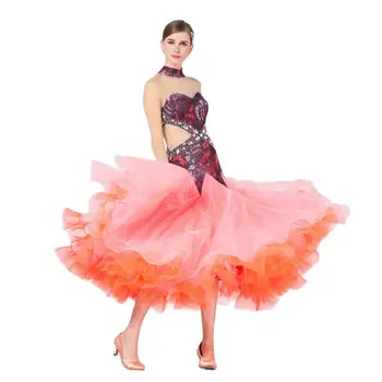 B-17154 Karšto pardavimas naujų sportinių konkurencijos šiuolaikiška suknelė, ilgomis rankovėmis sportinių šokių suknelė parduodama