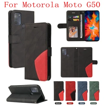 Sunjolly Atveju, Motorola Moto G50 Piniginės Stovėti Apversti PU Odos Telefonas Padengti coque 