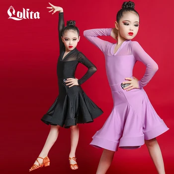 Juvenille vaikams, junior nėrinių lotynų suknelė praktikos konkurse, violetinė DNW022-LXY00037