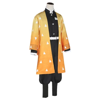 Agatsuma Zenitsu Cos Demon Slayer Cosplay Kimono Uniformos Kostiumo Akcijų Nemokamas Pristatymas